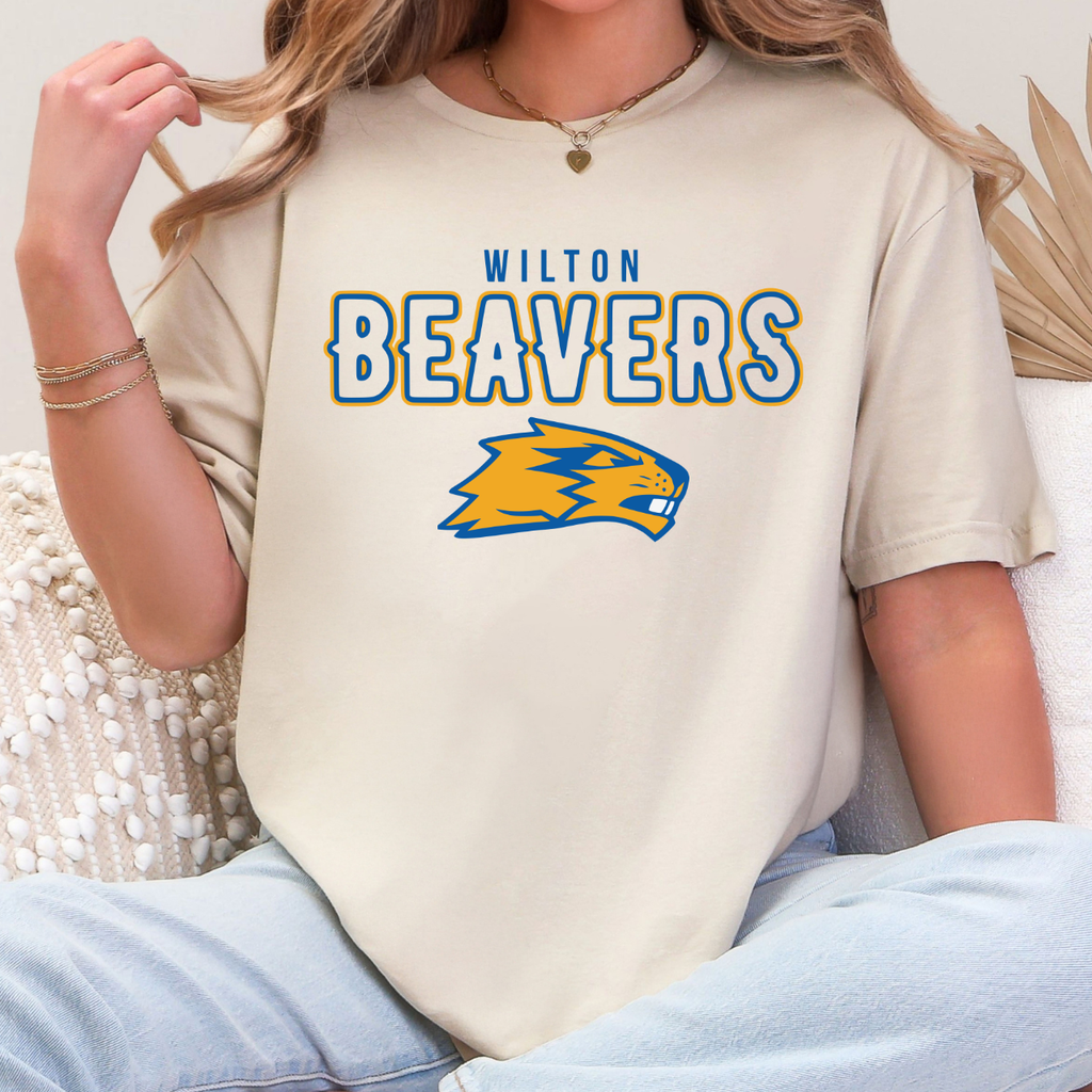Wilton Beavers Classic Mascot Adult Tee