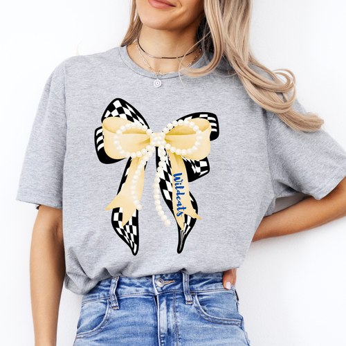 Durant Wildcats Bow with Pearls Tee
