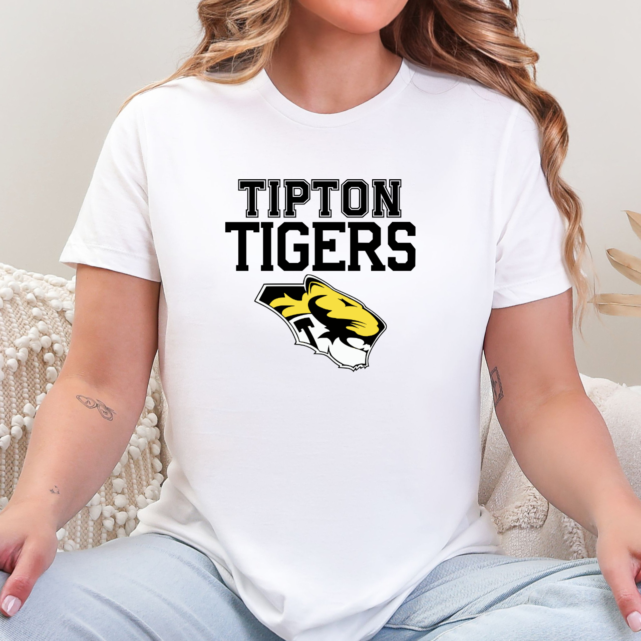 Tipton Tigers Mascot Block Tee