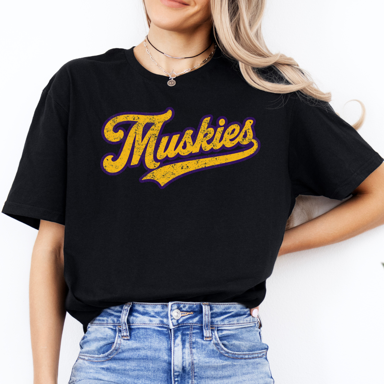 Muscatine Muskies Vintage Script Tee