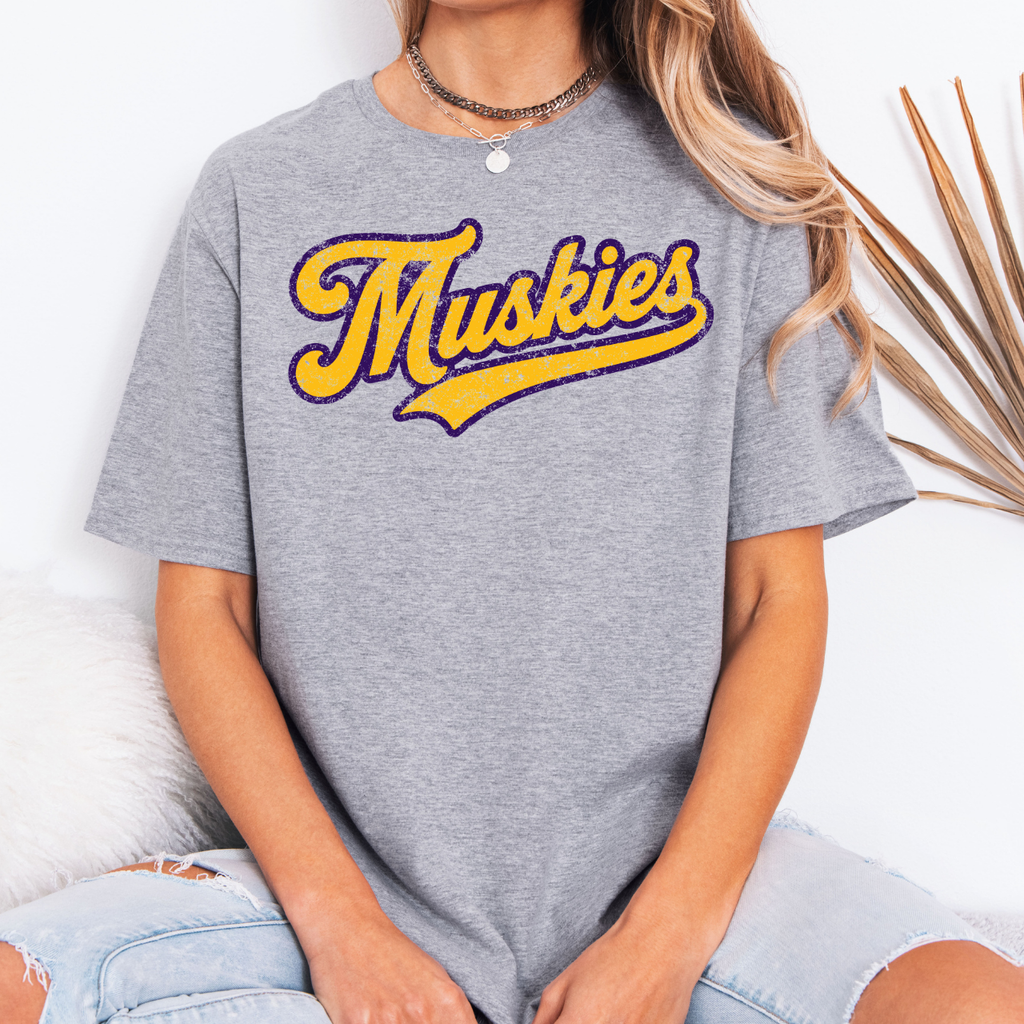Muscatine Muskies Vintage Script Tee