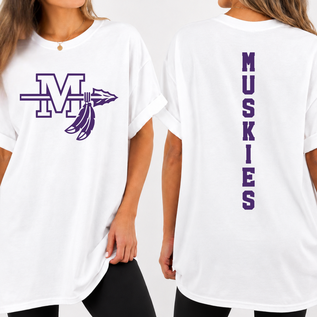 Muscatine Muskies Logo Front and Back Tee