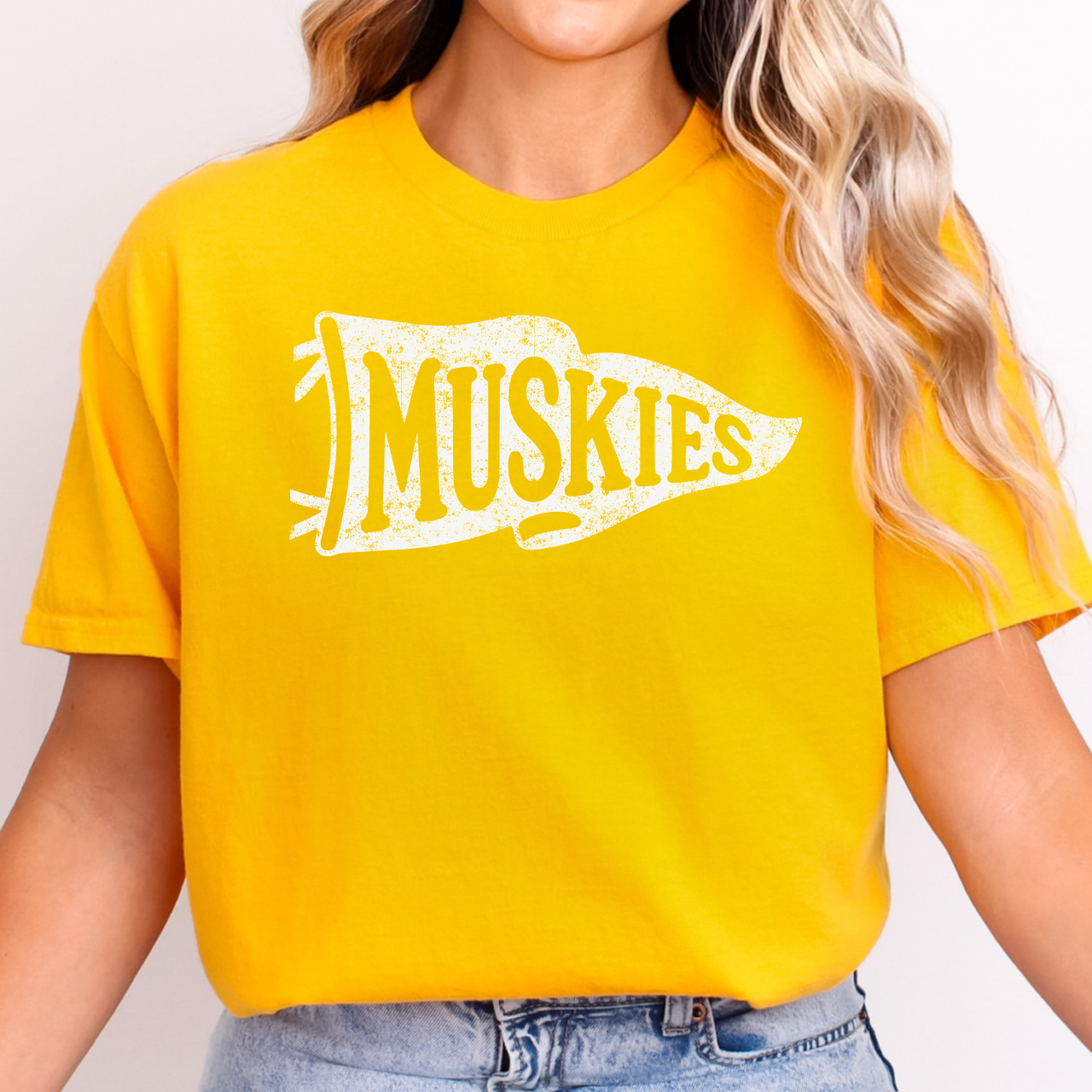 Muskies Distressed Pennant Tee