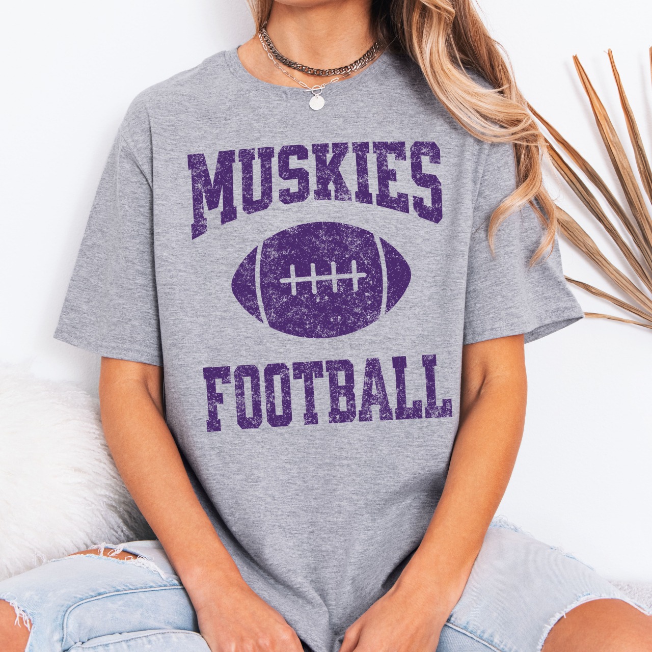 Muskies Football Tee (Purple)