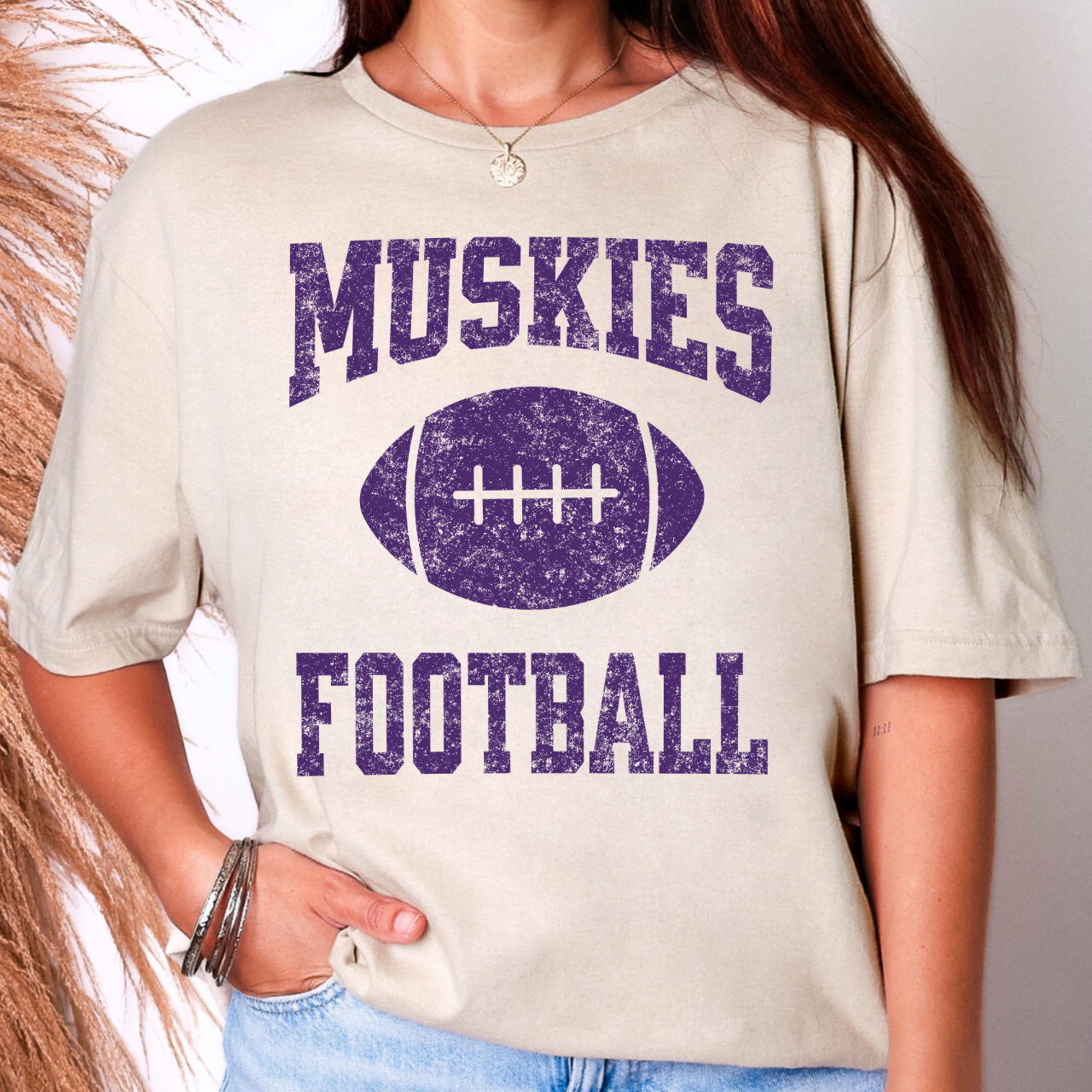 Muskies Football Tee (Purple)