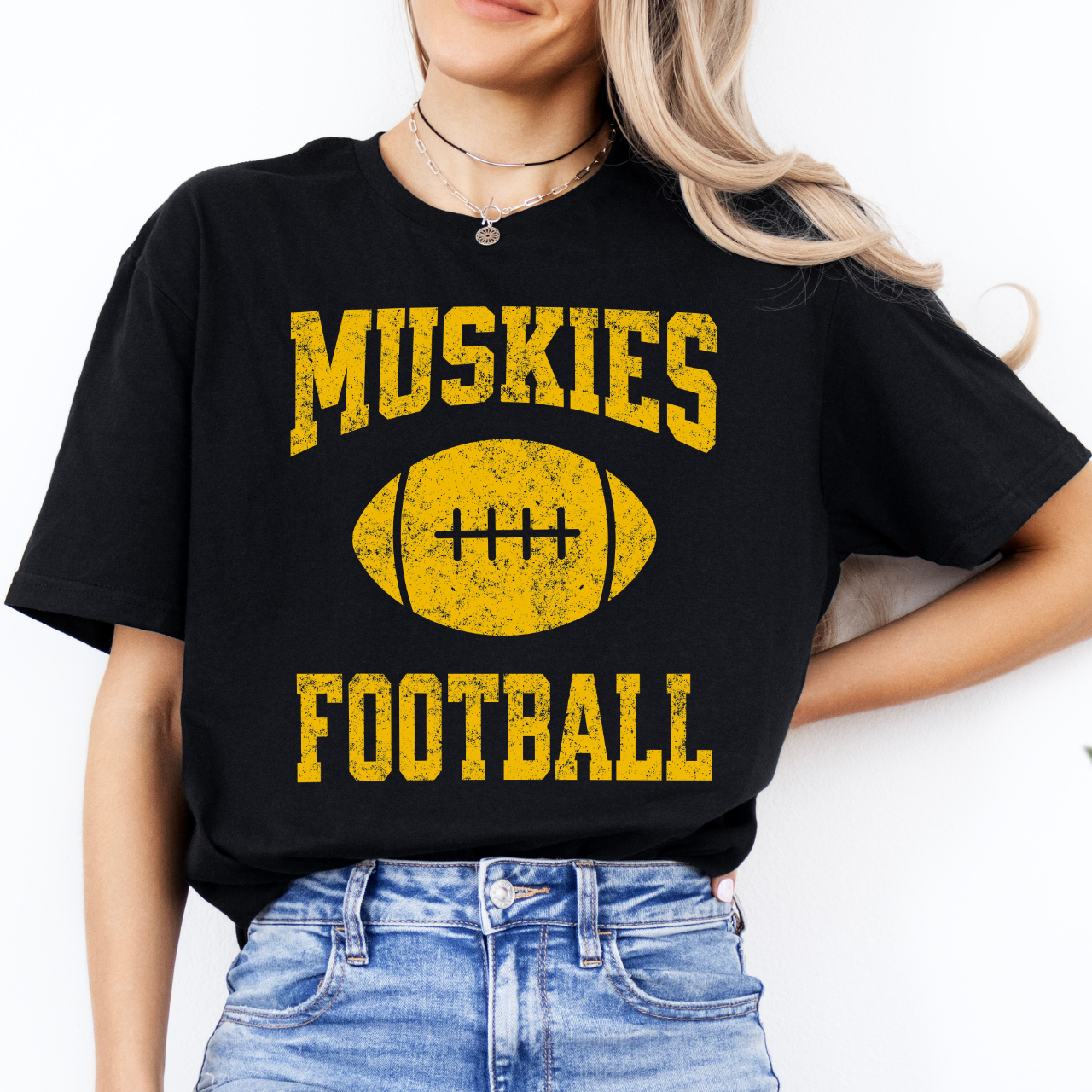 Muskies Football Tee (Gold)