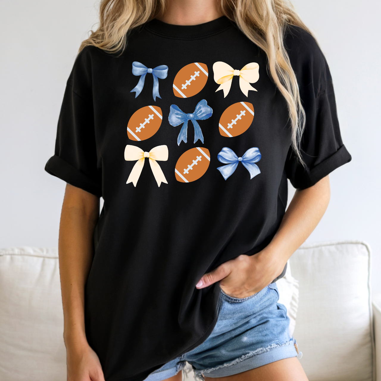Durant Wildcats Football Bows Tee