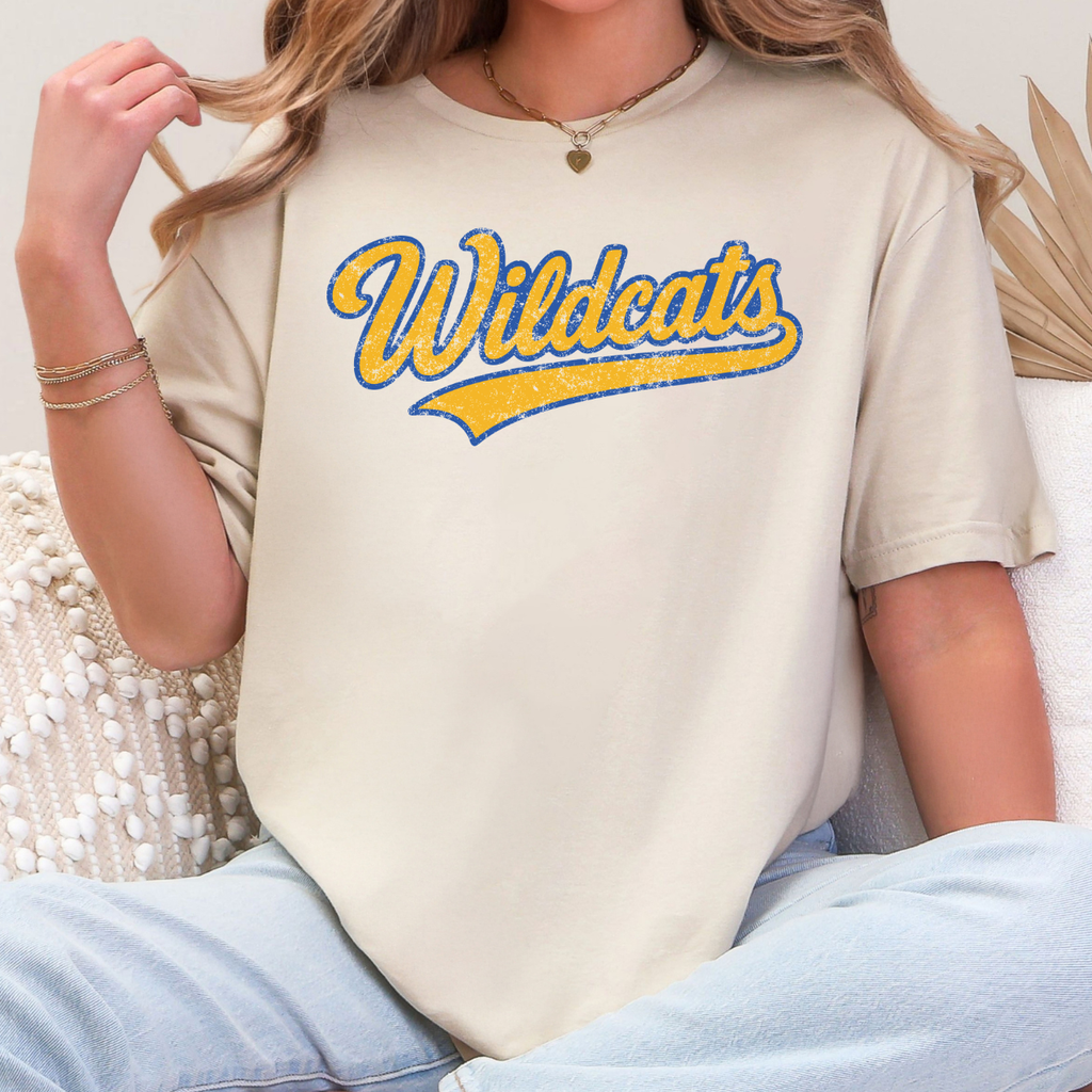 Durant Wildcats Classic Distressed Graphic Tee