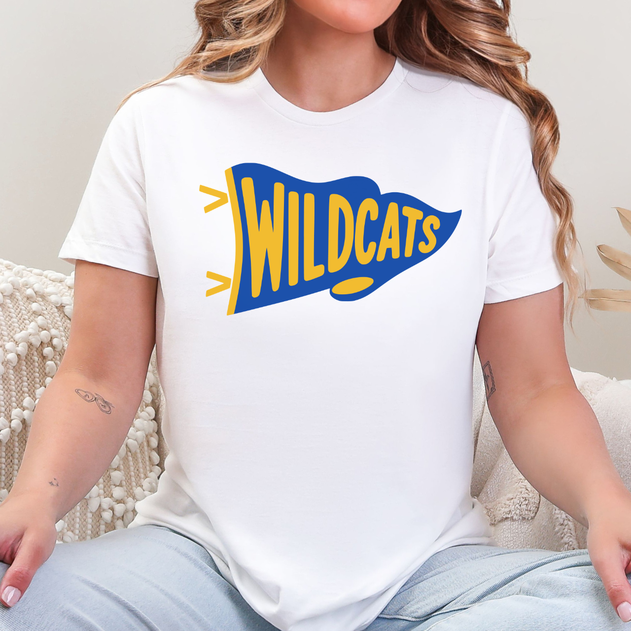 Durant Wildcats Retro Pennant Tee