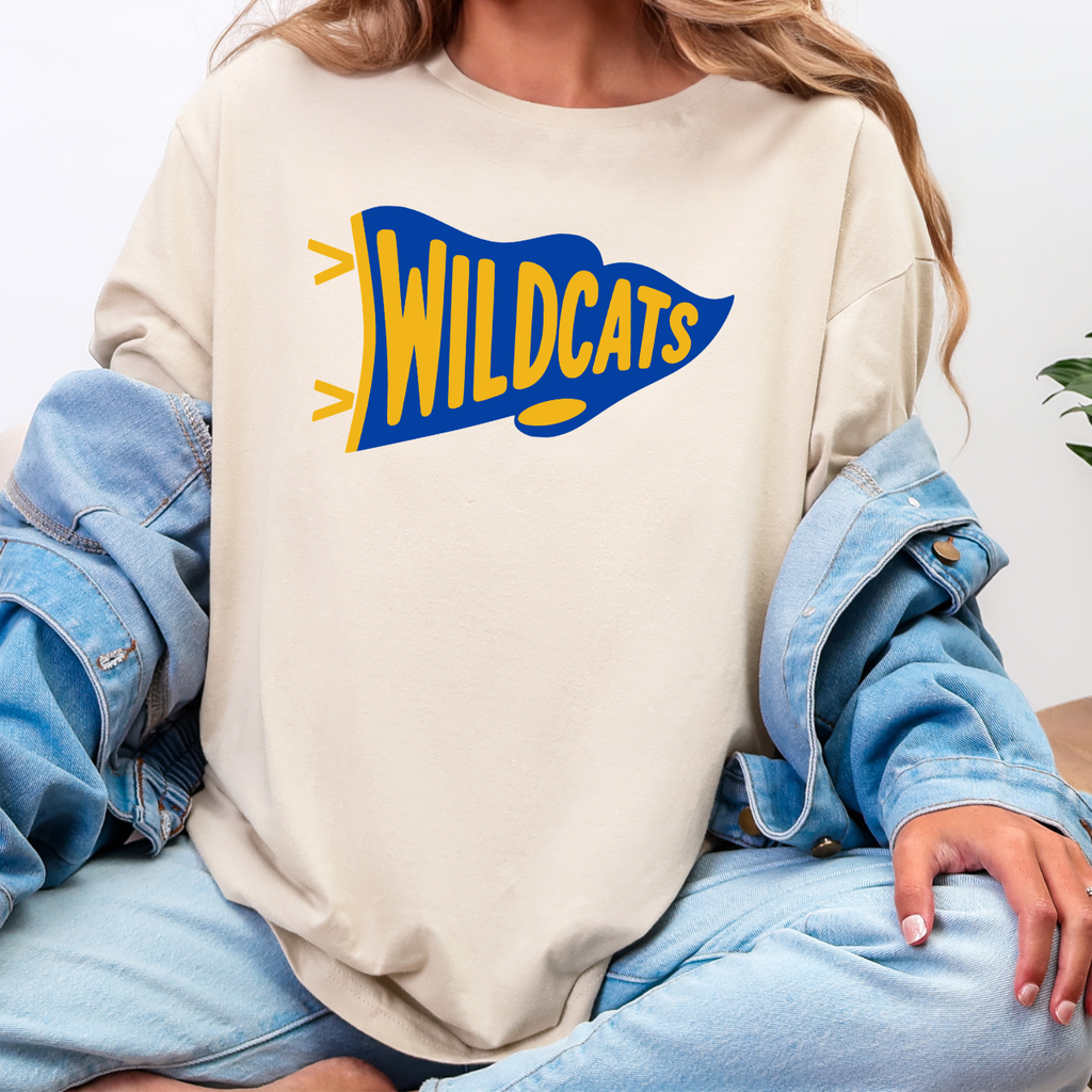 Durant Wildcats Retro Pennant Tee