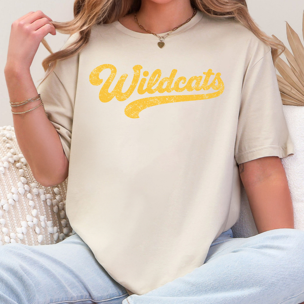 Durant Wildcats Vintage Script Graphic Tee