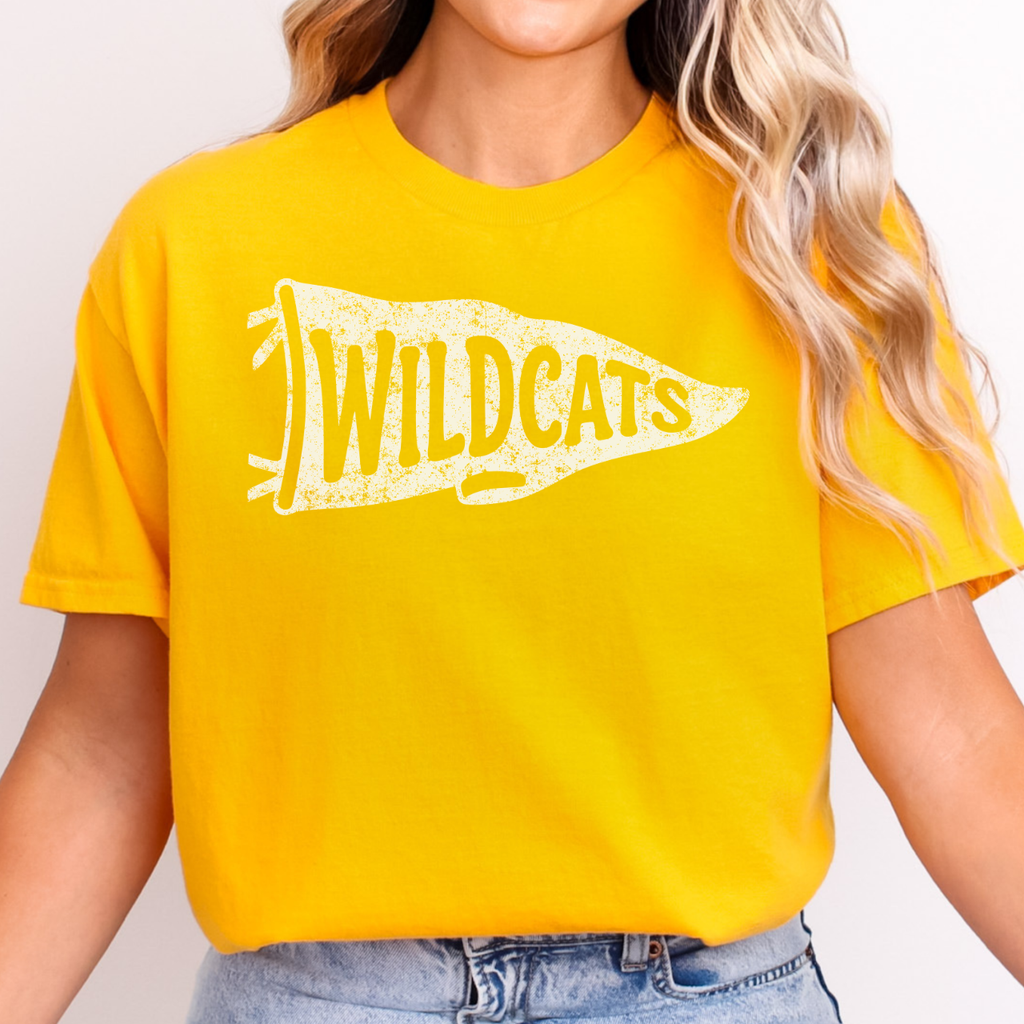 Durant Wildcats Distressed Pennant Tee