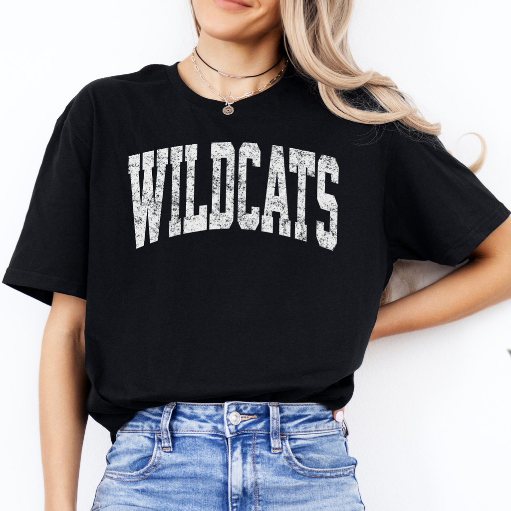 Durant Wildcats Distressed Varsity Arch Tee