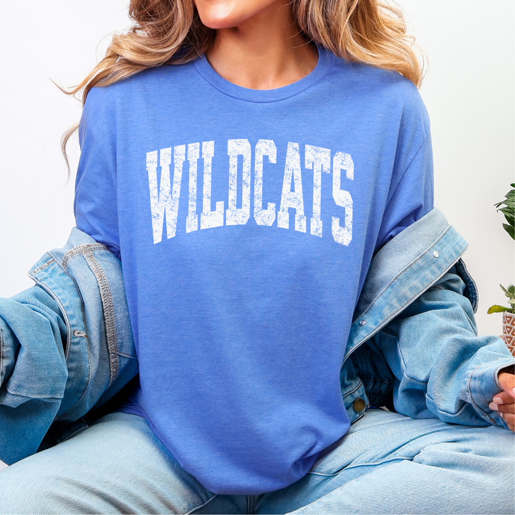 Durant Wildcats Distressed Varsity Arch Tee