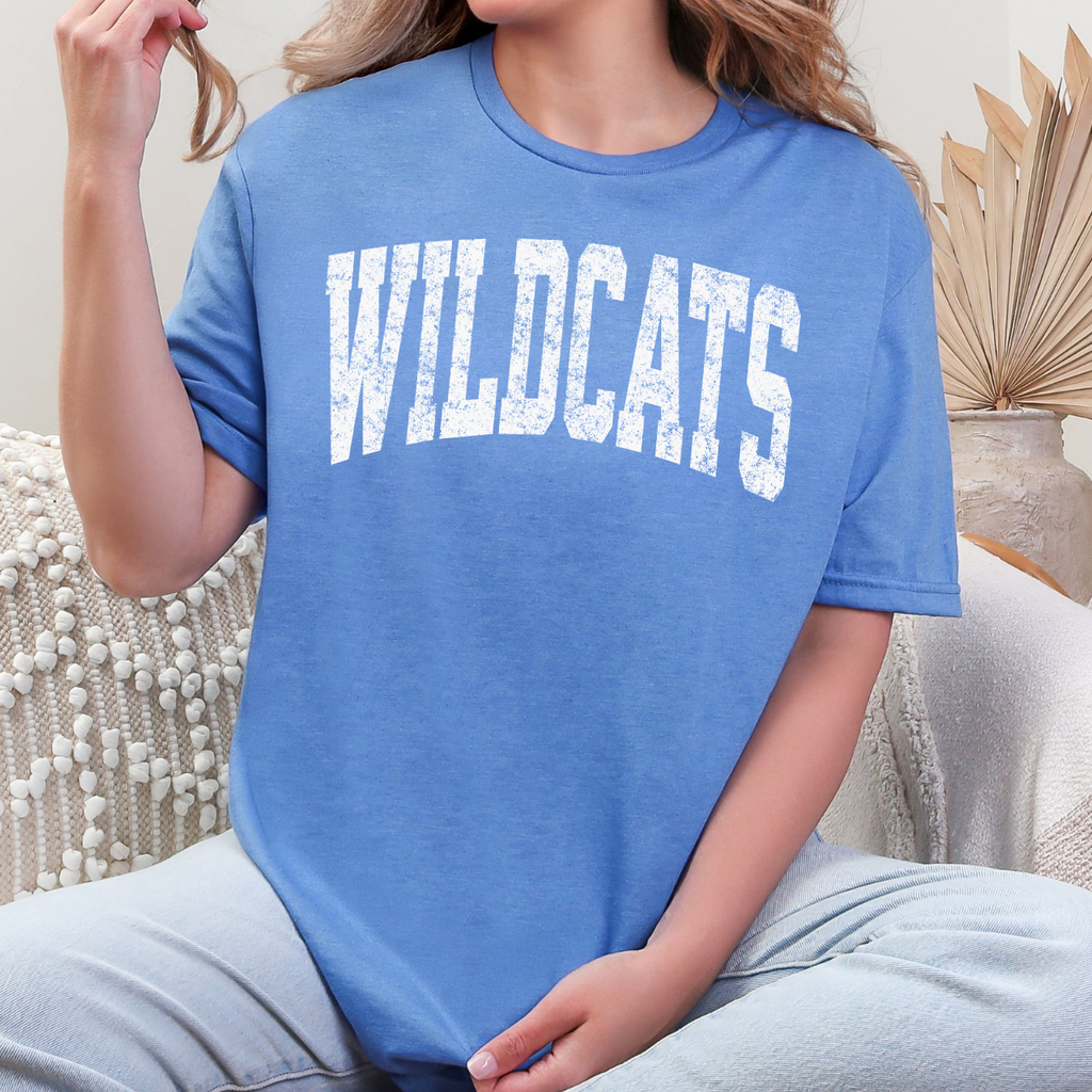 Durant Wildcats Distressed Varsity Arch Tee