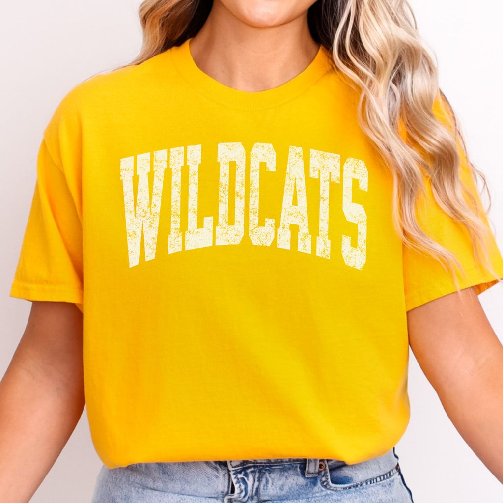 Durant Wildcats Distressed Varsity Arch Tee