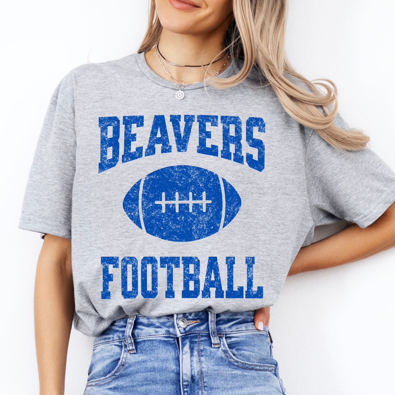 Wilton Beavers Football Tee (blue)