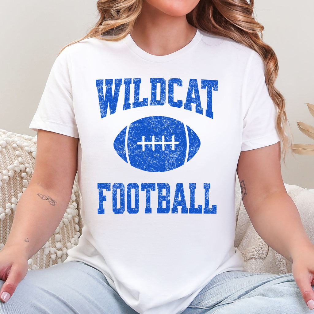Durant Wildcats Football Tee (Blue)