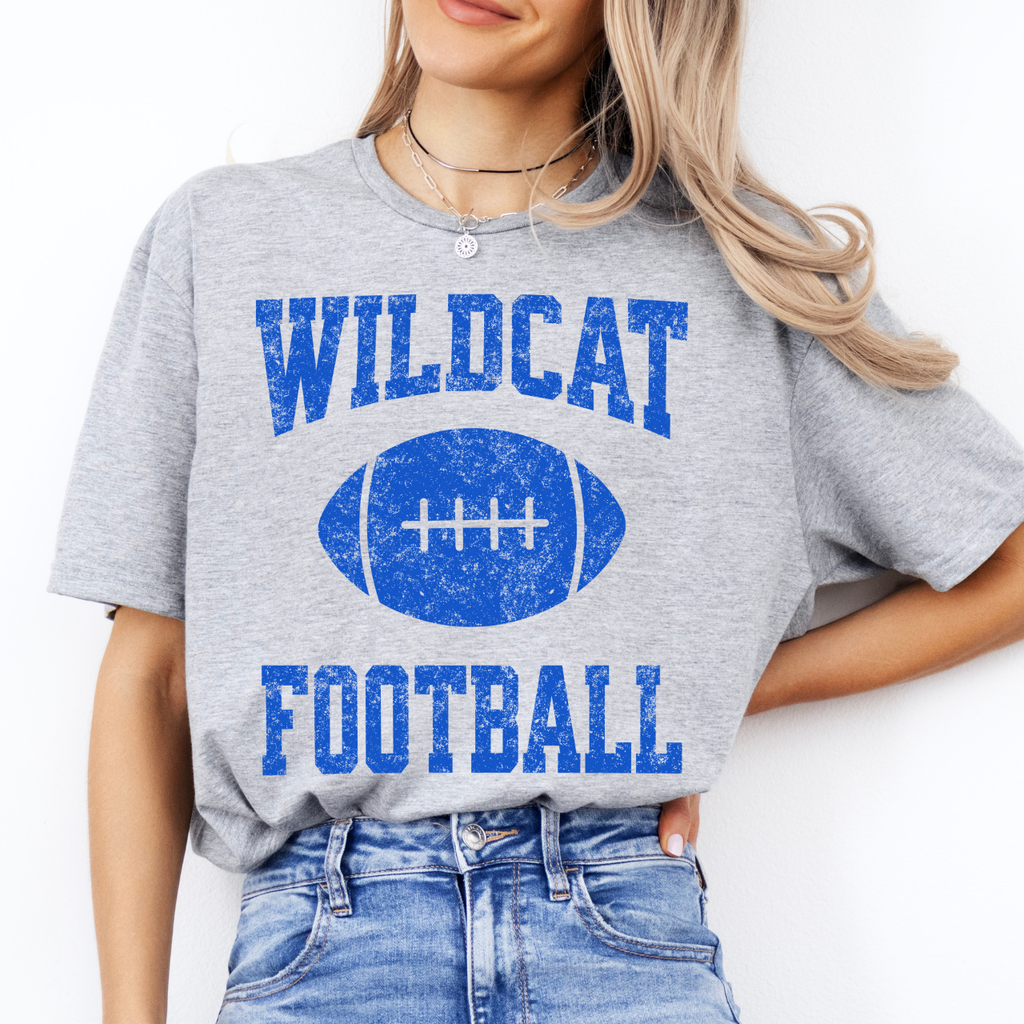 Durant Wildcats Football Tee (Blue)