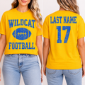 Durant Wildcats Personalized Name and Number Football Tee (blue)