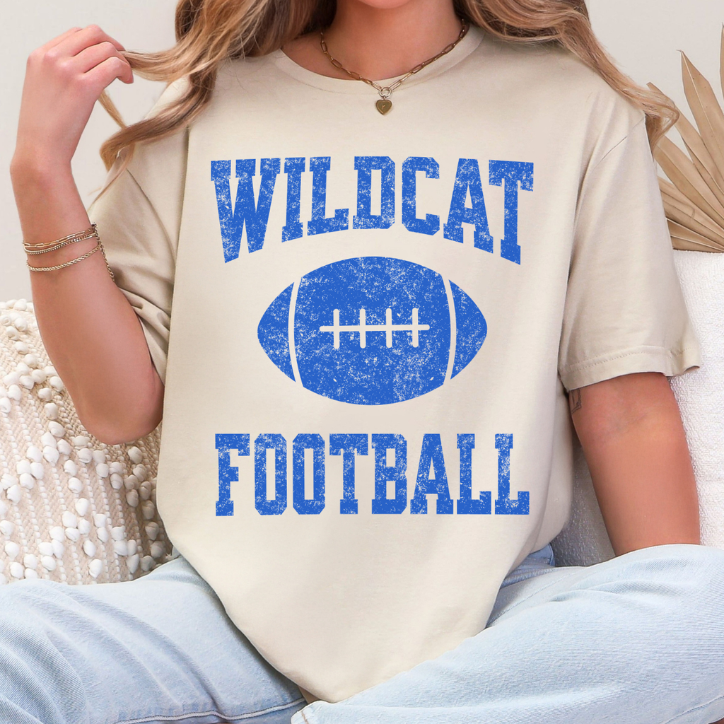 Durant Wildcats Football Tee (Blue)
