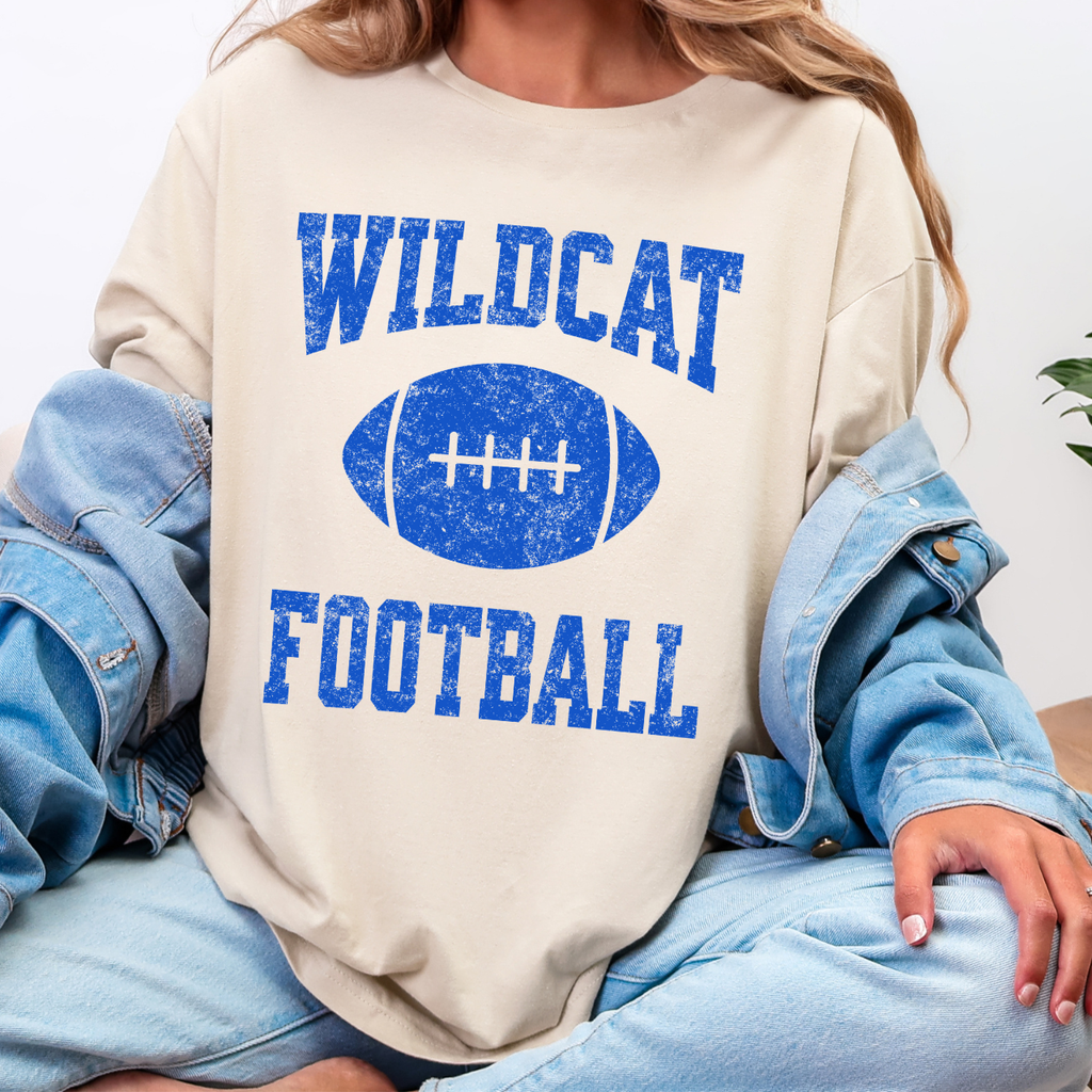 Durant Wildcats Football Tee (Blue)
