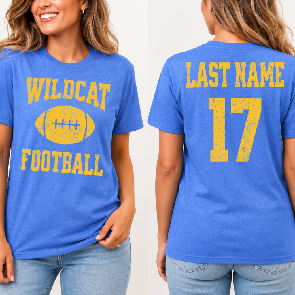 Durant Personalized Name and Number Football Tee (Gold)