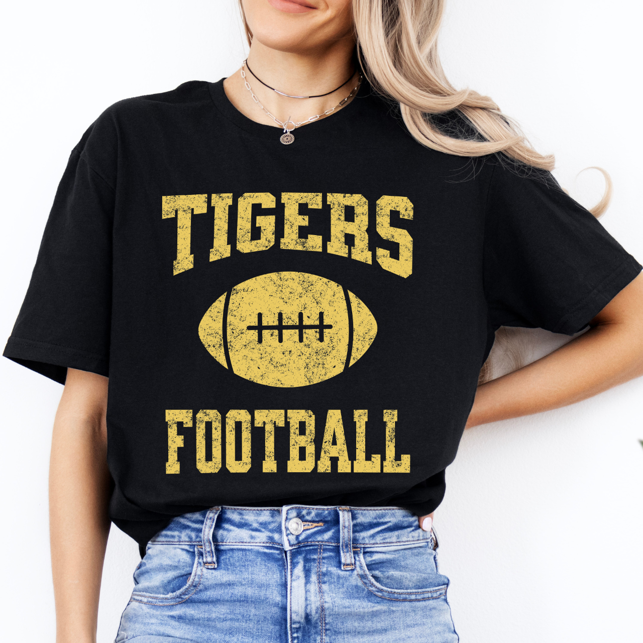 Tipton Tigers Football Tee (gold)