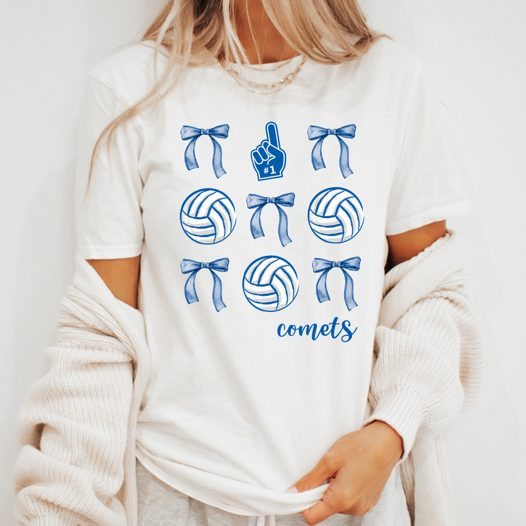 West Liberty Comets Volleyballs and Bows Tee