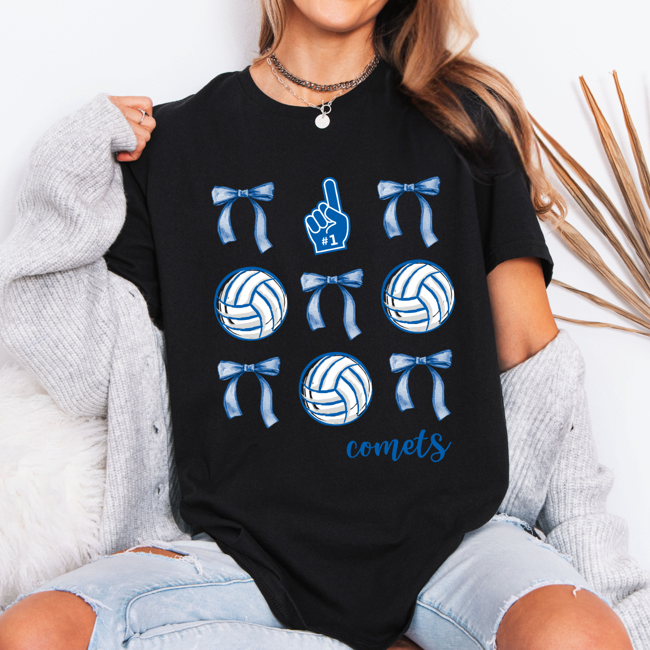 West Liberty Comets Volleyballs and Bows Tee