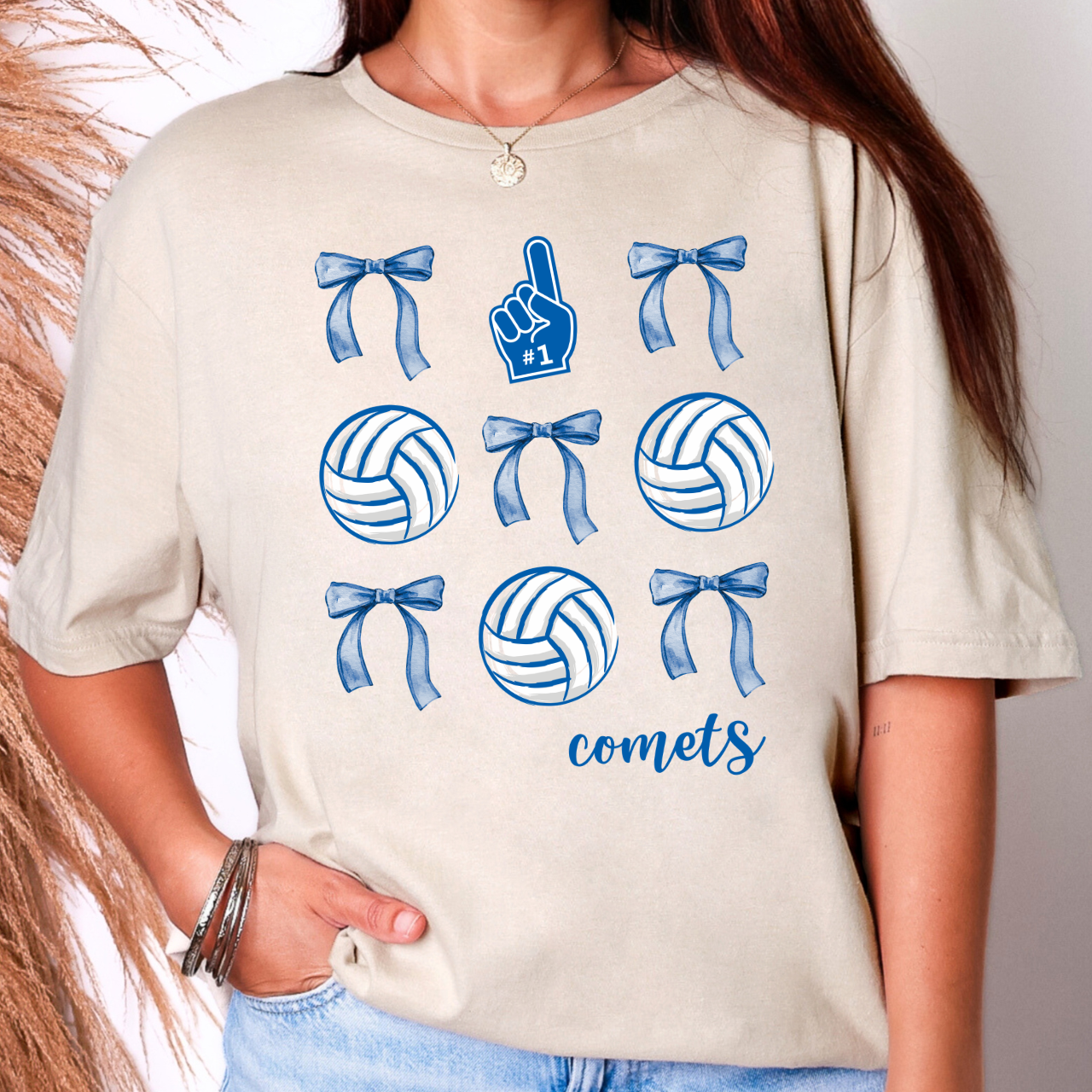 West Liberty Comets Volleyballs and Bows Tee