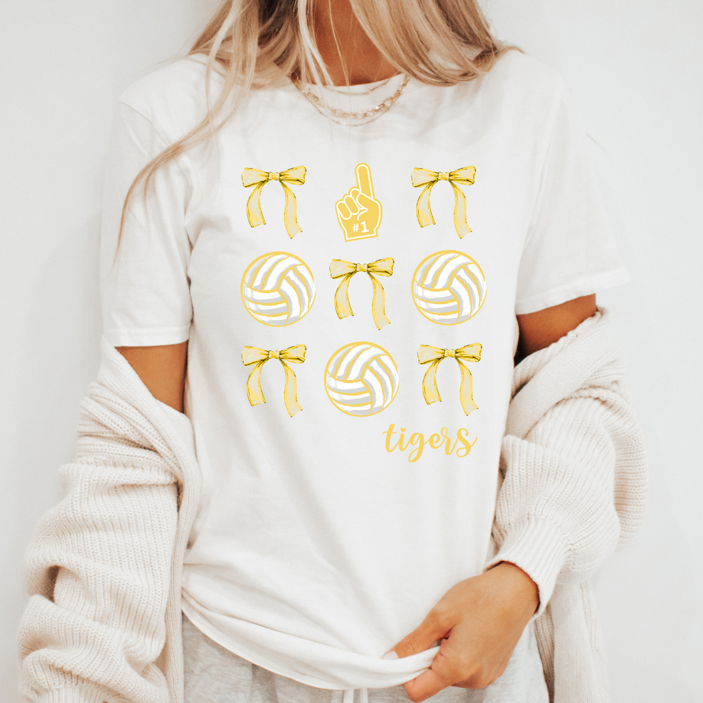 Tipton Tigers Volleyballs and Bows Tee
