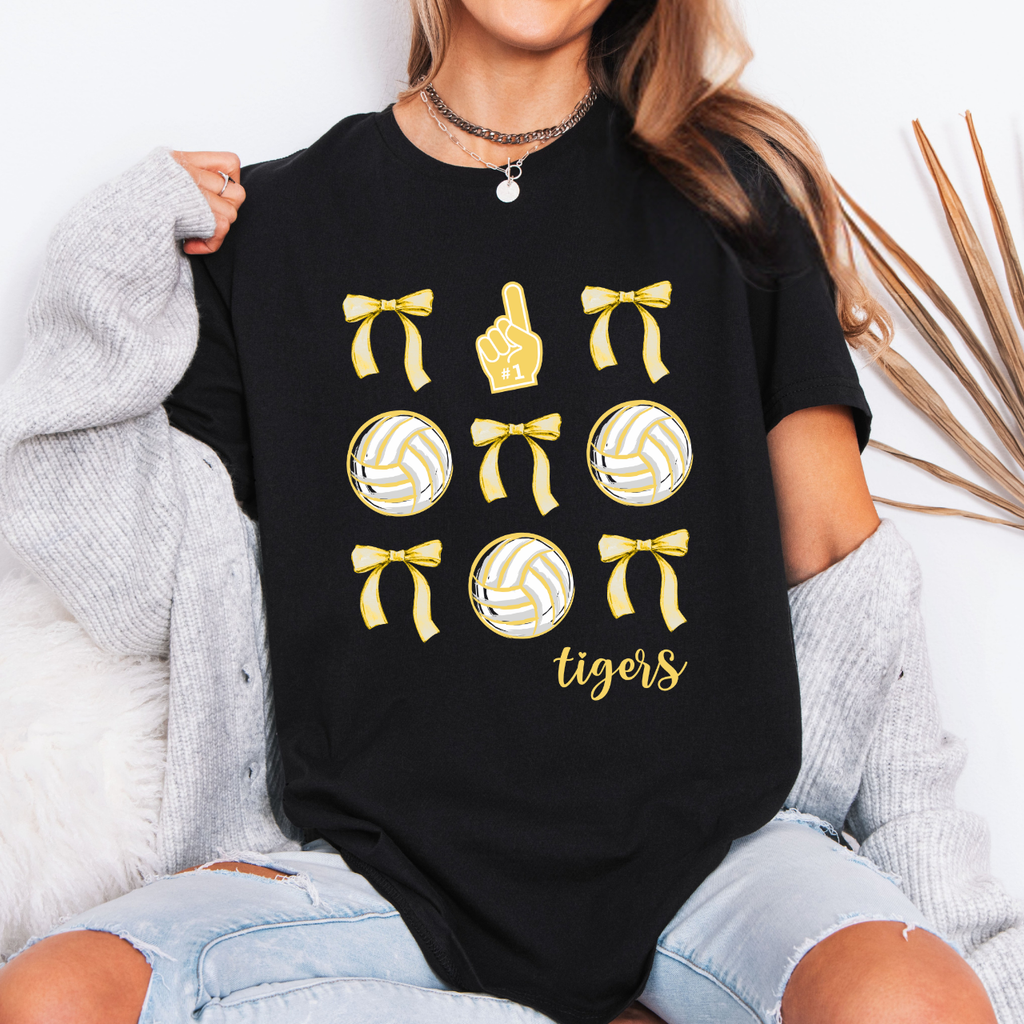Tipton Tigers Volleyballs and Bows Tee