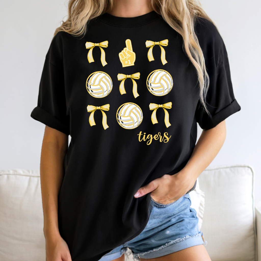 Tipton Tigers Volleyballs and Bows Tee