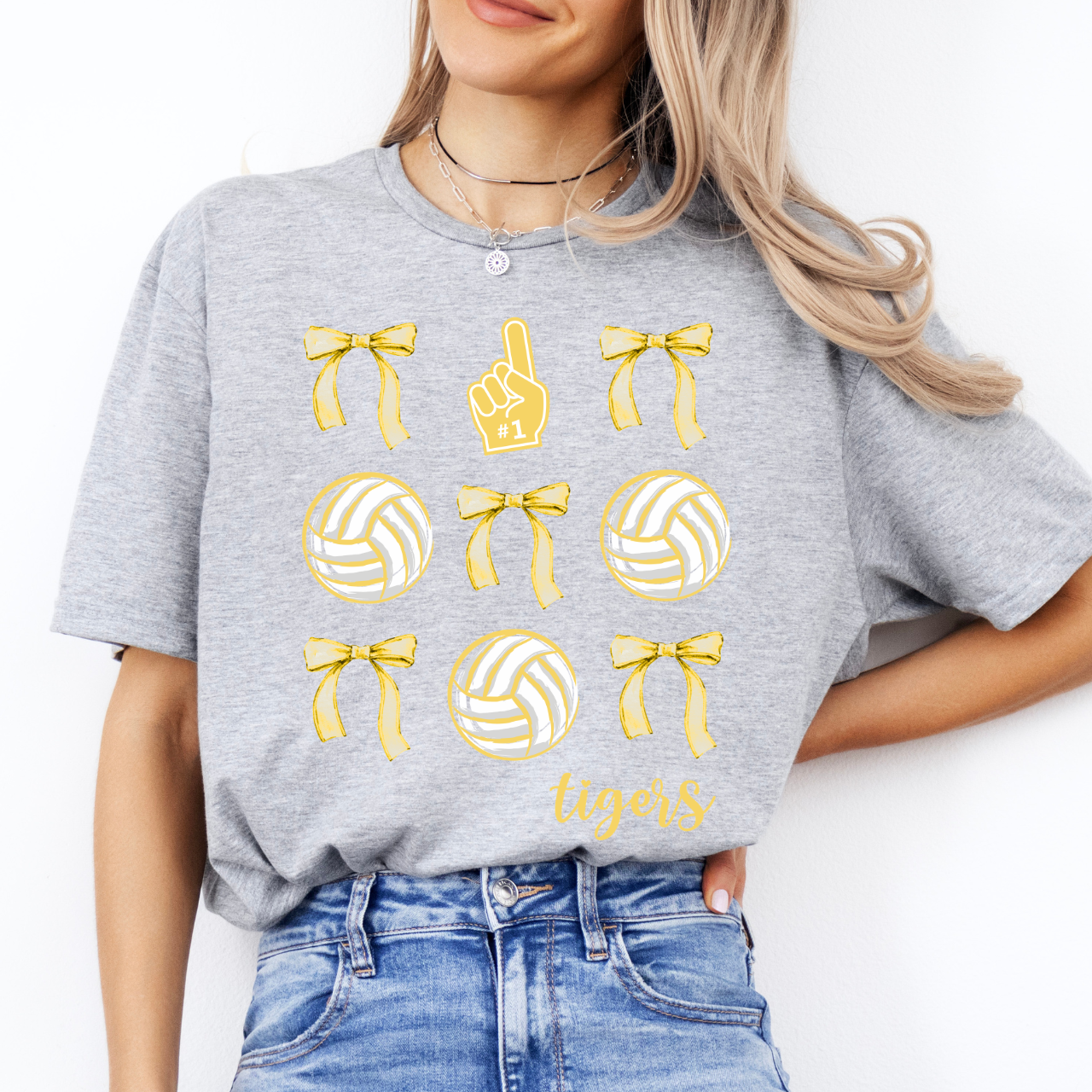 Tipton Tigers Volleyballs and Bows Tee