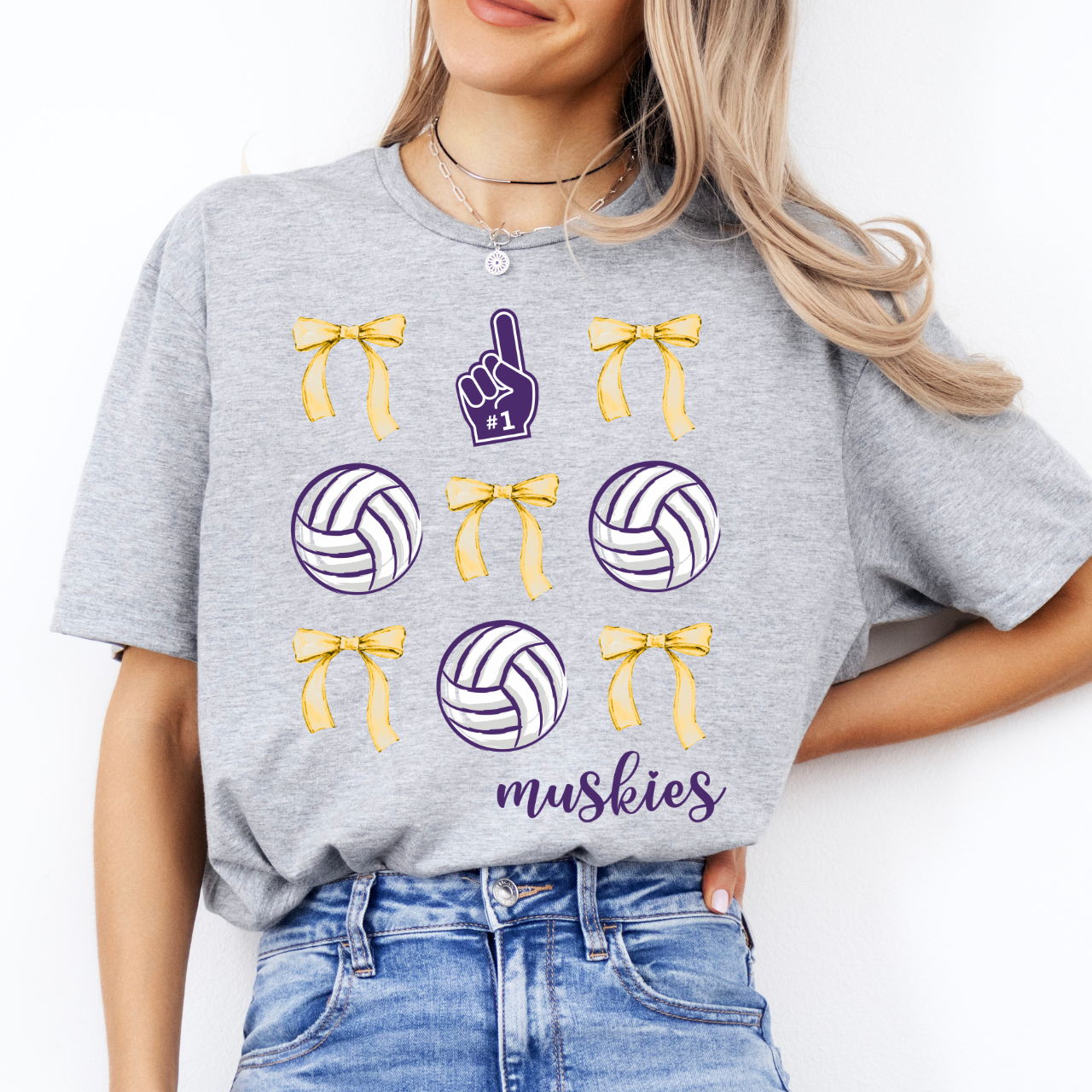 Muscatine Muskies Volleyballs and Bows Tees