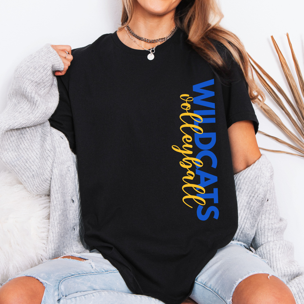 Durant Wildcats Volleyball Side Print Tee