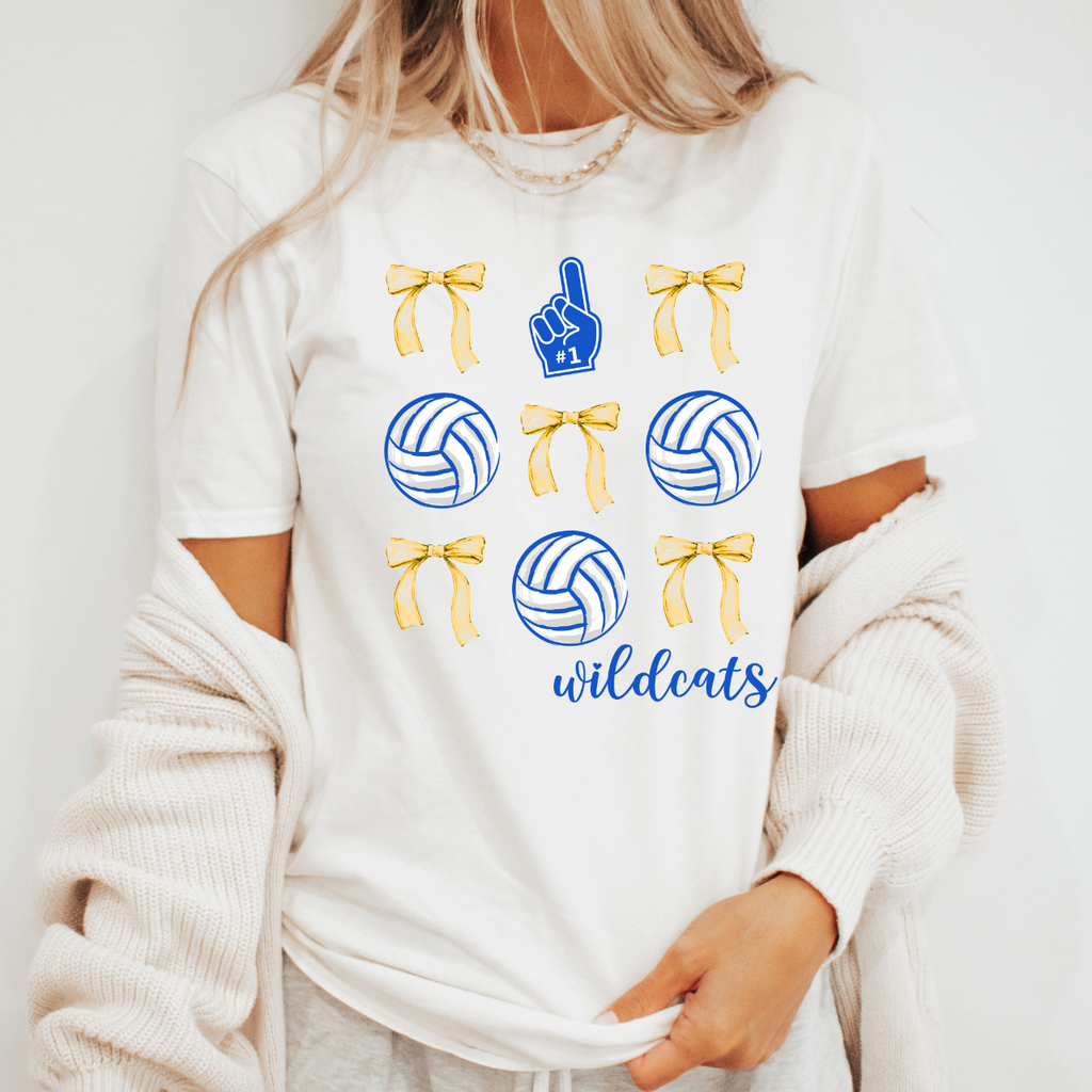 Durant Wildcats Volleyballs and Bows Tee