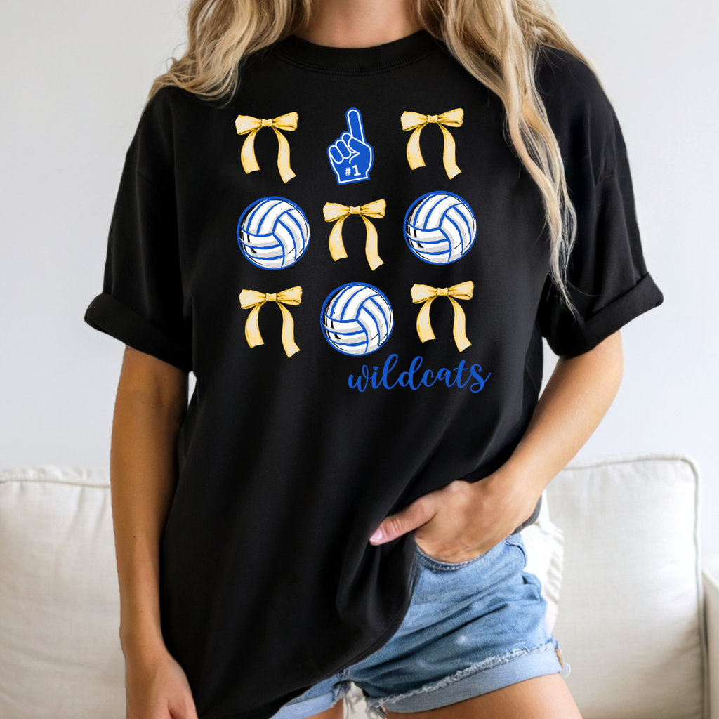 Durant Wildcats Volleyballs and Bows Tee