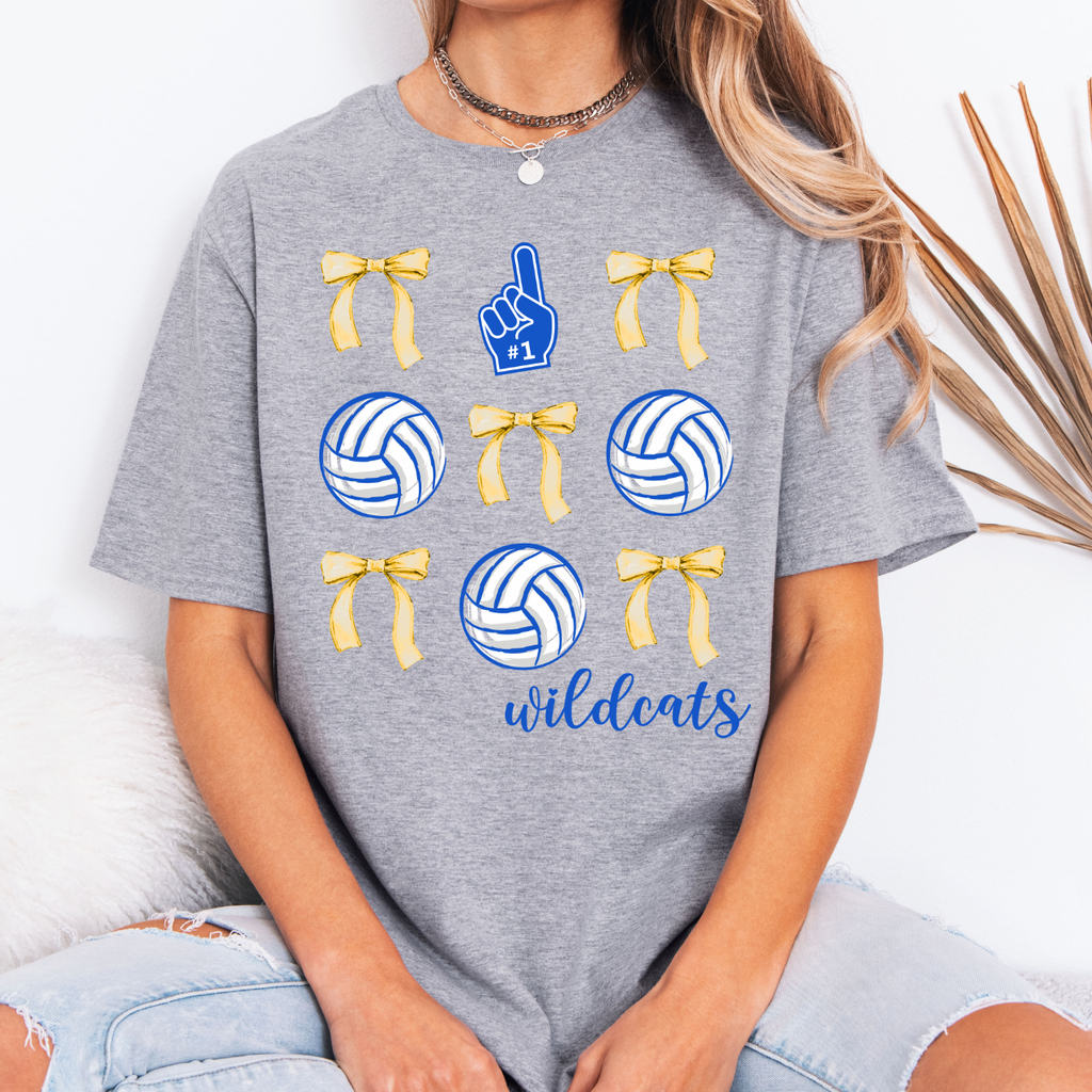 Durant Wildcats Volleyballs and Bows Tee