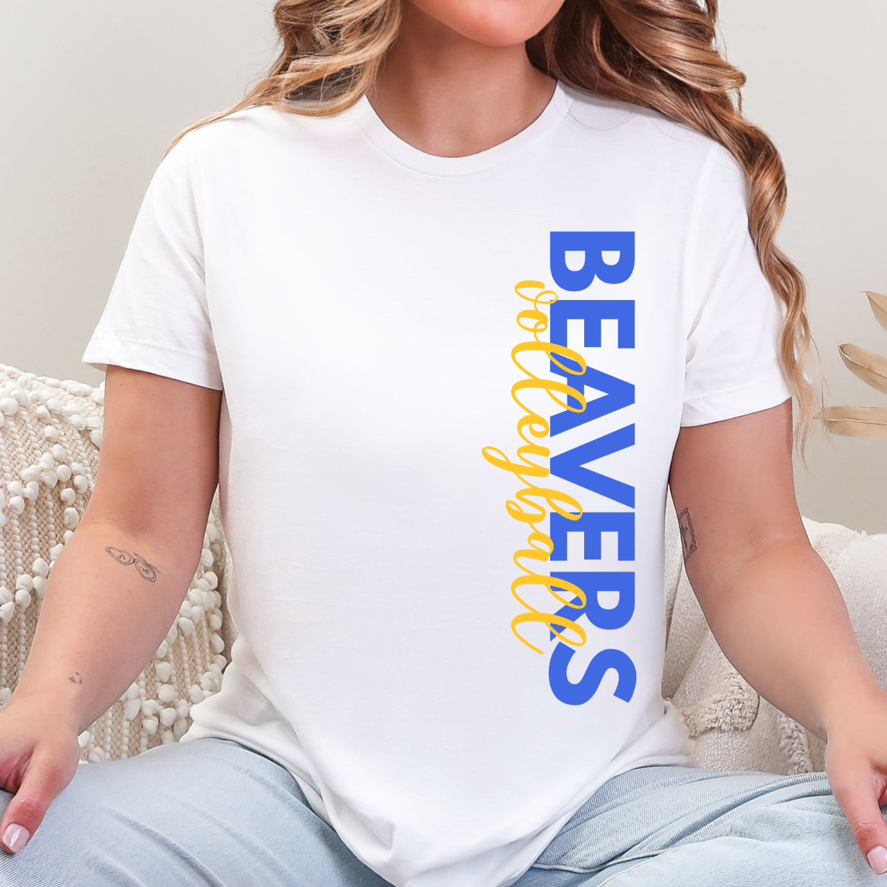 Wilton Beavers Volleyball Side Print Tee