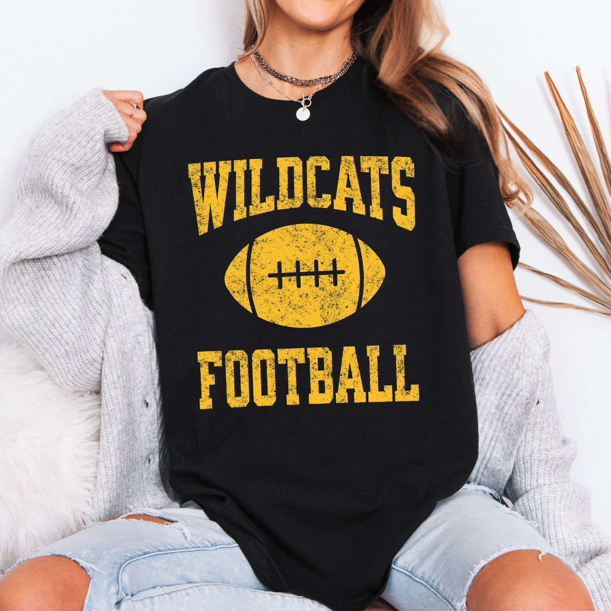 Durant Wildcats Football Tee (Gold)
