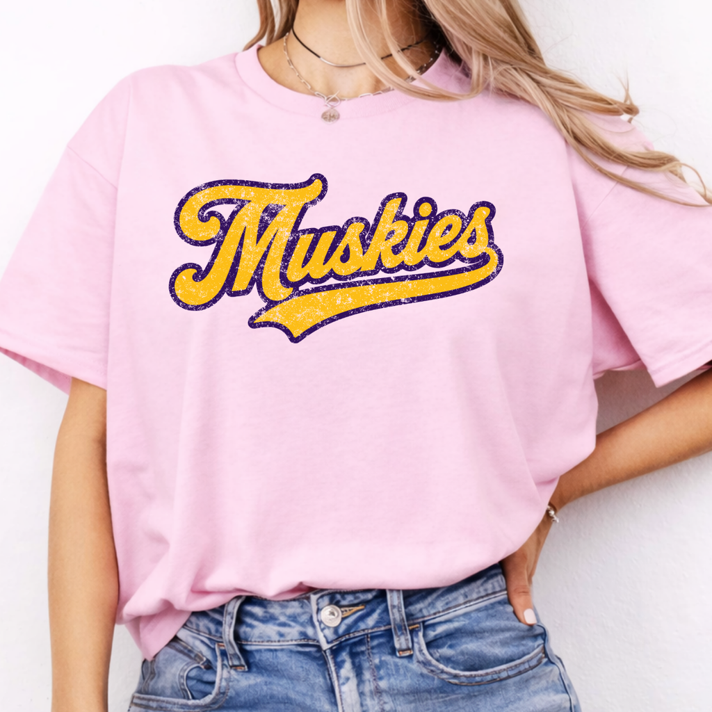 Muscatine Muskies Vintage Script Tee