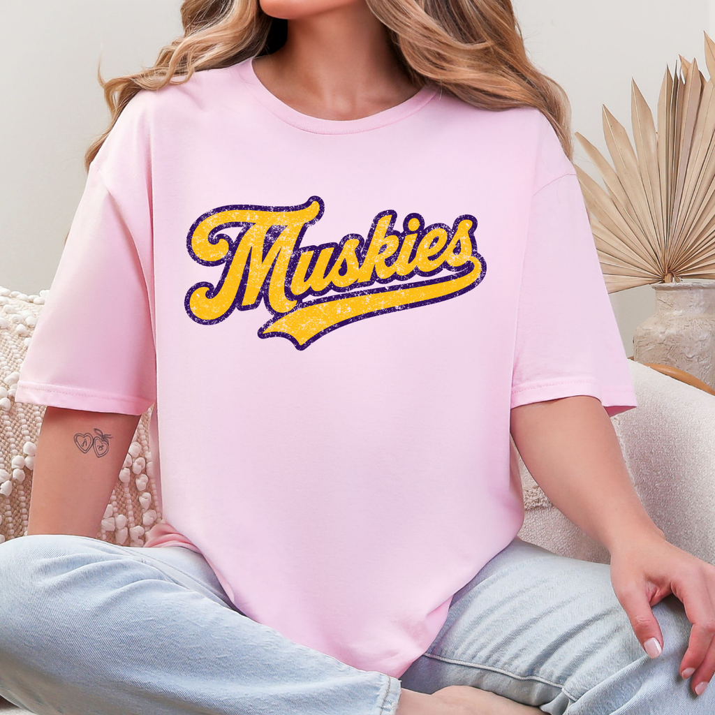 Muscatine Muskies Vintage Script Tee