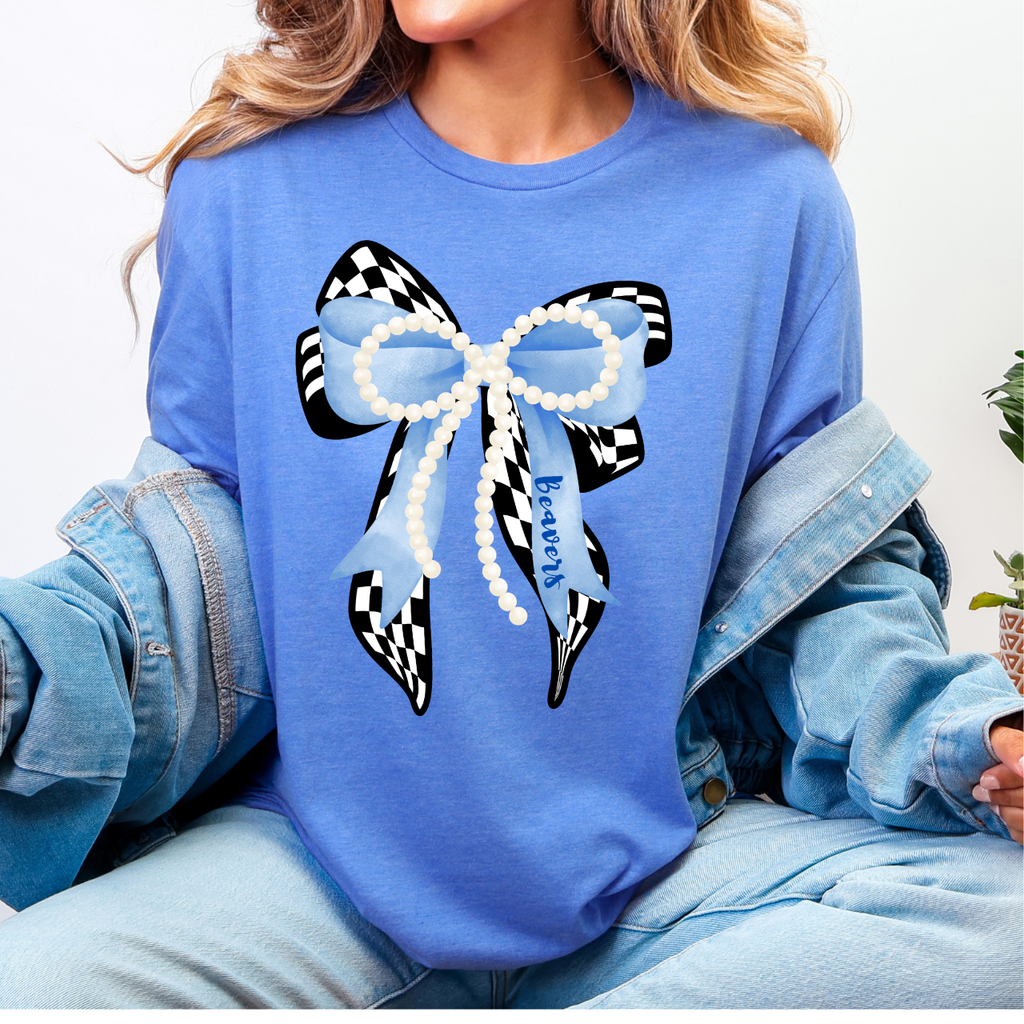 Wilton Beavers Pearl Bow Adult Tee