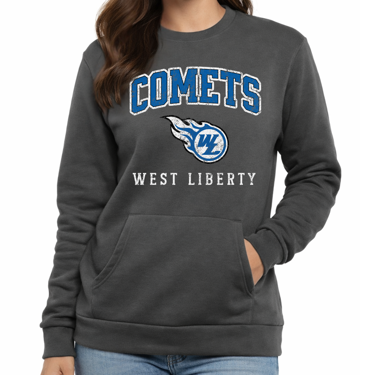 West Liberty Comets Vintage Logo Crewneck
