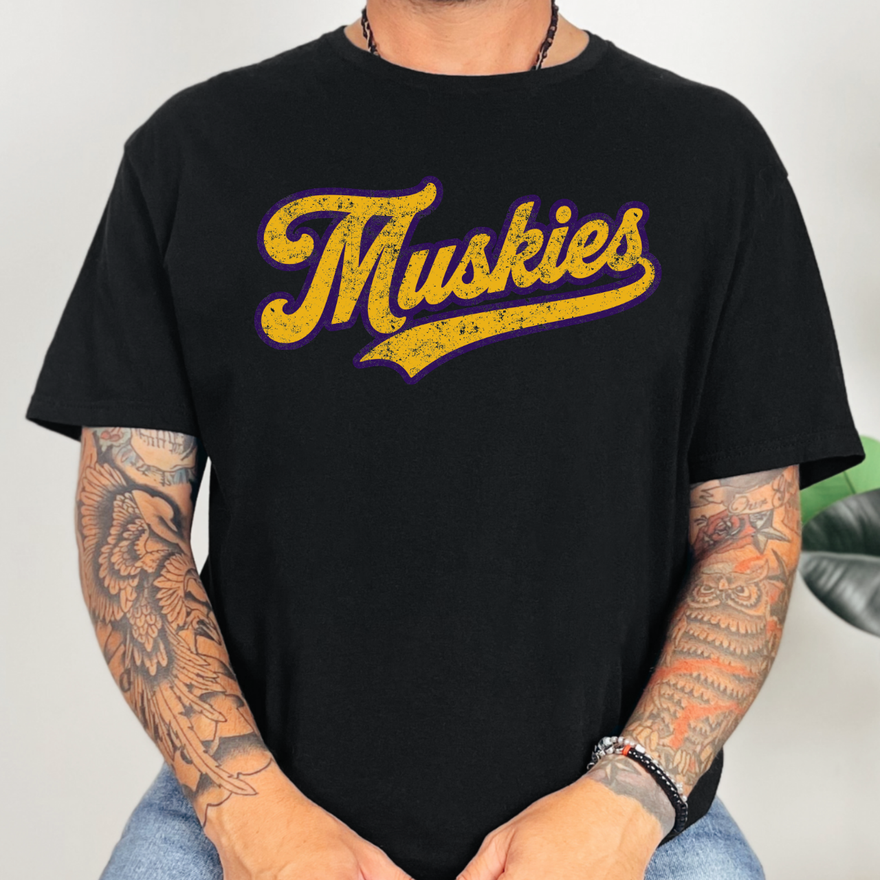 Muscatine Muskies Vintage Script Tee