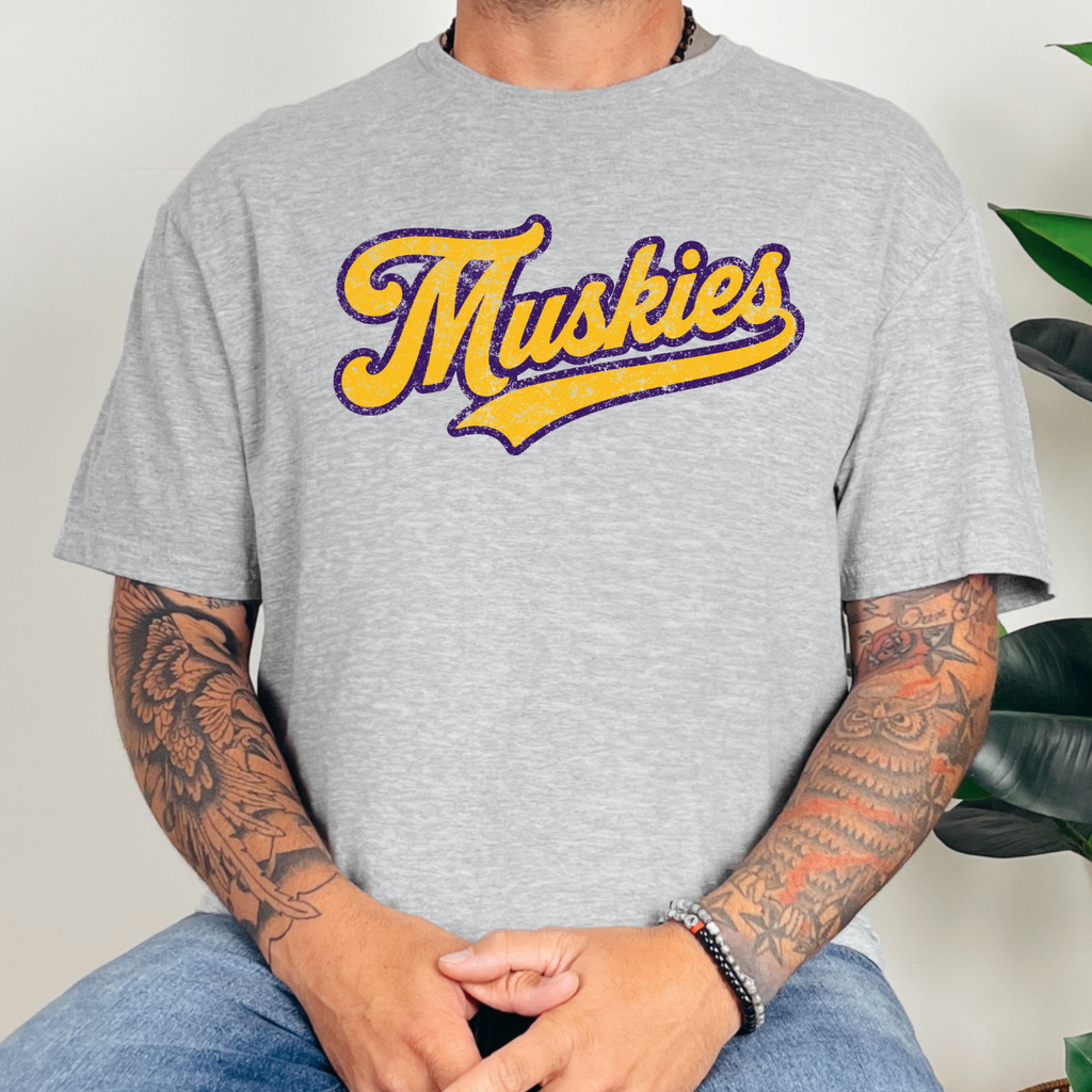 Muscatine Muskies Vintage Script Tee
