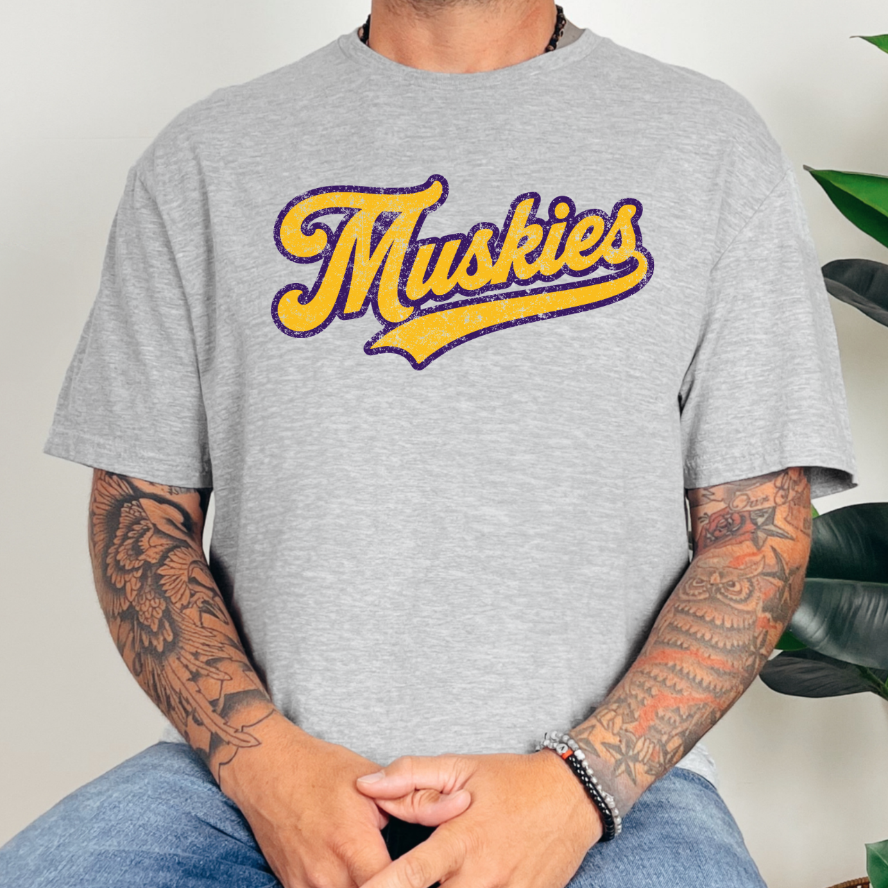 Muscatine Muskies Vintage Script Tee