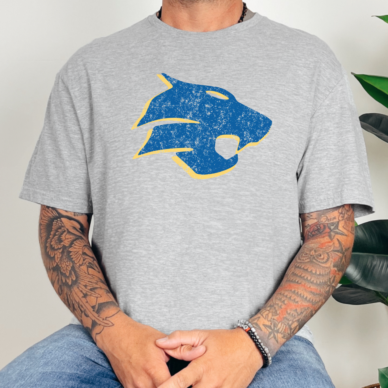 Durant Wildcats Distressed Mascot Tee